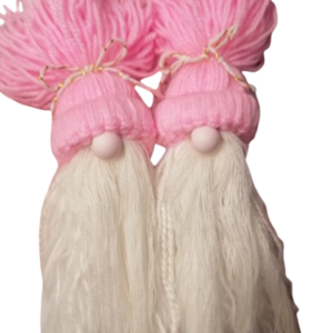Pink Gnome Ornament knitted 22×3×7cm - vintage, διακοσμητικά, μαλλί felt, προσωποποιημένα