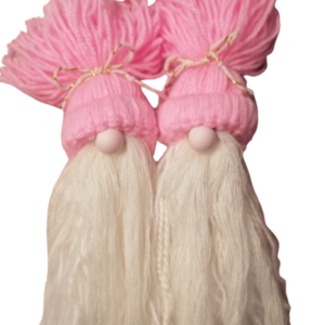 Pink Gnome Ornament knitted 22×3×7cm - vintage, διακοσμητικά, μαλλί felt, προσωποποιημένα - 2
