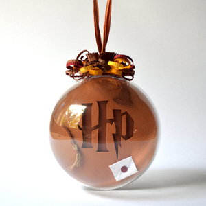 Χειροποίητη Χριστουγεννιάτικη μπάλα Ερμιόνη - 10cm - πλαστικό, χαρτί, στολίδια, μπάλες - 3
