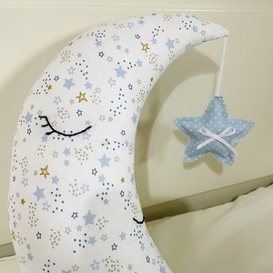 Μαξιλάρι μισοφέγγαρο με κρεμαστό αστέρι για παιδικό δωμάτιο αγοριών και κοριτσιών - μαξιλάρια - 5