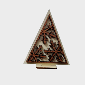 Στολίδι-Διακοσμητικό ξύλινο δεντράκι (15x8 cm) με βάση (4 σχέδια) - ξύλο, στολίδι, διακοσμητικά, χριστουγεννιάτικα δώρα, δέντρο - 5