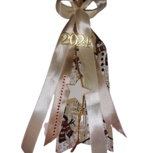 Creamy Luck Charm Decoration 26×2×8cm - ύφασμα, vintage, μέταλλο, γούρια, προσωποποιημένα - 2