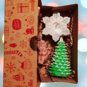 Christmas Gift Box - αρωματικά κεριά, χριστουγεννιάτικα δώρα, κεριά, αρωματικό χώρου