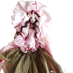 Διακοσμητική χειροποίητη Κούκλα "Τριαντάφυλλο" Ροζ, από υφάσματα και γύψο καλλιτεχνίας, ύψος 80 εκ - ύφασμα, κορίτσι, διακοσμητικά, κούκλες - 2