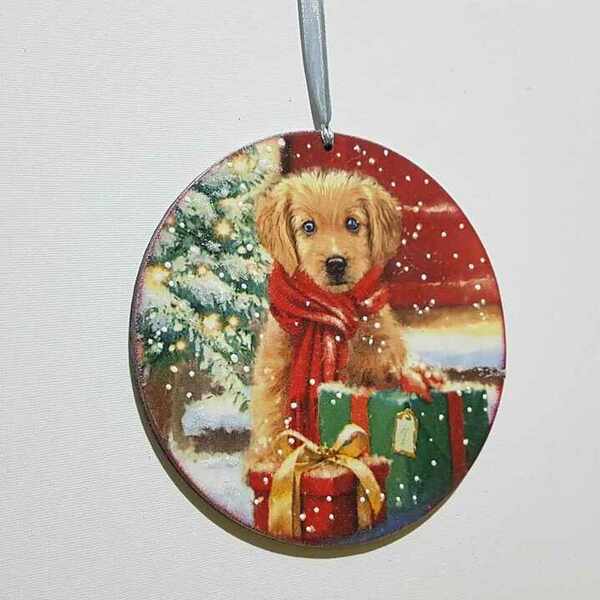 Χριστουγεννιάτικο Στολίδι 15x15 cm Σκυλάκι - ξύλο, σκυλάκι, χριστουγεννιάτικα δώρα, στολίδια, διακοσμητικό παιδικού δωματίου - 2