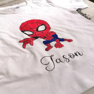 Handpainted παιδικό T-shirt 100% βαμβακερό Spiderman