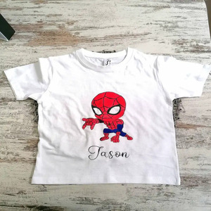 Handpainted παιδικό T-shirt 100% βαμβακερό Spiderman - 2