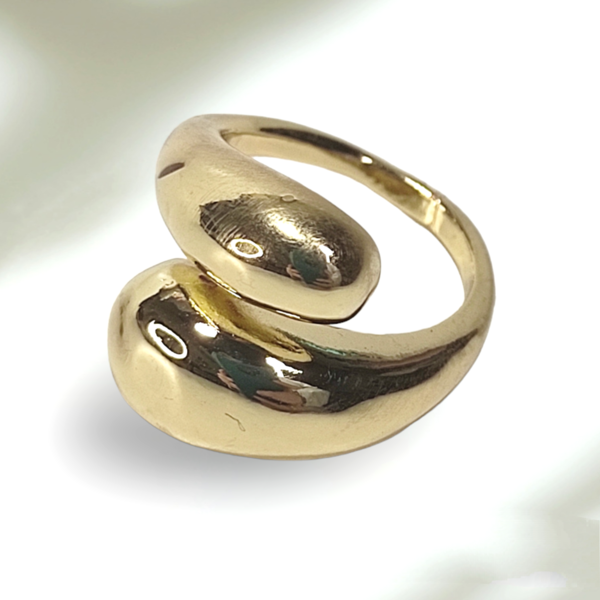Δαχτυλίδι επίχρυσο διπλό πομπέ - ορείχαλκος, επάργυρα, μοδάτο, αυξομειούμενα, φθηνά - 5