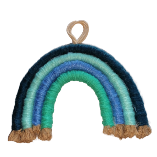 Rainbow Blue Decoration 15×2×12cm Rope Wool - δώρο, διακοσμητικά, κρεμαστό διακοσμητικό