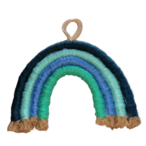 Rainbow Blue Decoration 15×2×12cm Rope Wool - δώρο, διακοσμητικά, κρεμαστό διακοσμητικό