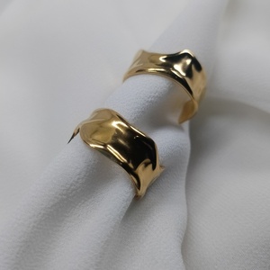 Ατσάλινο σφυρήλατο δαχτυλίδι - επιχρυσωμένα, ατσάλι, αυξομειούμενα, φθηνά