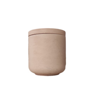 Κερί 150gr. σε δοχείο με καπάκι 7x8,5εκ. μπεζ χρώμα - βάζα & μπολ, σπίτι, τσιμέντο, κερί