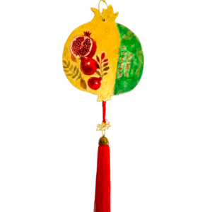 Χειροποιητο Ξυλινο Τυχερο ροδι με μεγαλη κοκκινη φουντα Γουρι 2024. - ξύλο, vintage, ρόδι, διακοσμητικά, χριστουγεννιάτικα δώρα