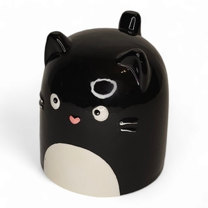 Μεγάλη ανάποδη κούπα μαύρη γάτα - πηλός, γάτα, κούπες & φλυτζάνια