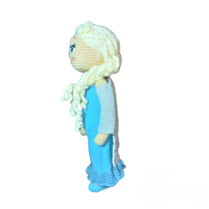 Χειροποίητη πλεκτή κούκλα εμπνευσμένη απο την Frozen Έλσα - 38 εκ - χειροποίητα, λούτρινα, amigurumi, κούκλες - 2