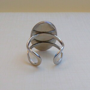 Οβάλ μικρό δαχτυλίδι απο ατσάλι - γεωμετρικά σχέδια, ατσάλι, αυξομειούμενα - 4