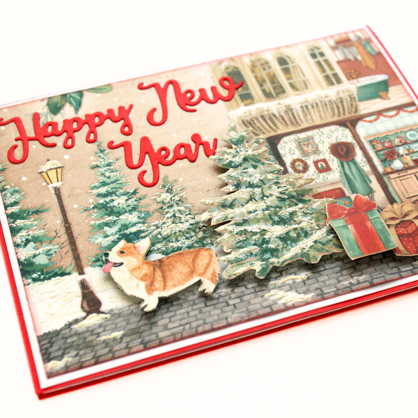 Χριστουγεννιάτικες 3d ευχετήριες κάρτες με σκυλάκι - χαρτί, scrapbooking, ευχετήριες κάρτες - 4