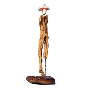 Άνθρωπος με καπέλο - Driftwood Art - ξύλο, μινιατούρες φιγούρες, ξύλινα διακοσμητικά