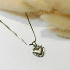 Ατσάλινο ΣΕΤ καρδιά με αλυσίδα snake και σκουλαρίκια κρίκοι με κλιπ - καρδιά, κοντά, ατσάλι - 2