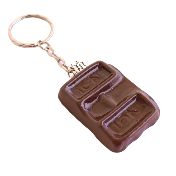 Μπρελόκ σοκολάτα σκούρη ION με πολυμερικό πηλό / μεγάλο / μεταλλικό / Twice Treasured - πηλός, γλυκά, μπρελοκ κλειδιών - 2