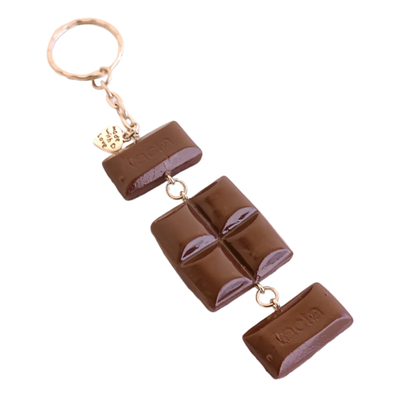 Μπρελόκ σοκολατάκια υγείας Lacta 3 μπάρες με πολυμερικό πηλό / μεγάλο / μεταλλικό / Twice Treasured - πηλός, γλυκά, μπρελοκ κλειδιών - 2