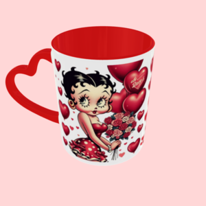Betty Boop-Κεραμική κούπα 325ml με χερούλι καρδιά-Valentine's day - πορσελάνη, κούπες & φλυτζάνια, αγ. βαλεντίνου - 4