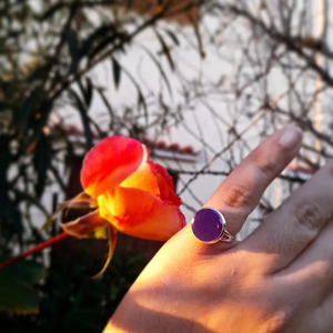 Δαχτυλίδι "purple" - ατσάλι, αυξομειούμενα, φθηνά - 2