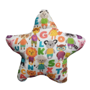 Μαξιλάρι αστέρι με ζωάκια σε ζωηρά χρώματα ( 28 χ 28 εκ.) - κορίτσι, αγόρι, αστέρι, δώρα για παιδιά, ζωάκια