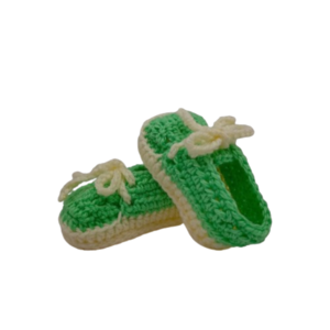 πλεκτά tennis shoes αγκαλιάς για κορίτσι/αγόρι, πράσινο με εκρού - customized, δώρα για βάπτιση, δώρο γέννησης, αγκαλιάς - 4