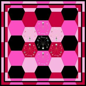 Τετράγωνο Μεταξωτό Μαντίλι 70*70 εκ. με Μοτίβο (Μannequini Pink) - μετάξι, φουλάρια - 2