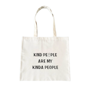 Χειροποίητη, υφασμάτινη τσάντα tote πολλαπλών χρήσεων 38x40 εκ., σχέδιο kind people - ύφασμα, ώμου, tote