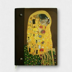 Χειροποίητο Ξύλινο Σημειωματάριο, ΦΙΛΙ του Klimt - χειροποίητα, τετράδια & σημειωματάρια
