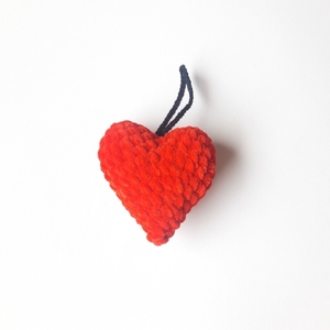 Μπρελόκ καρδιά βελούδινη 9×9 εκ. - καρδιά, βαμβακερό νήμα, αυτοκινήτου, μπρελοκ κλειδιών