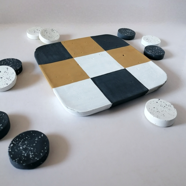 Τρίλιζα Tricolore τσιμεντένια τετράγωνη άσπρο/ανθρακί/μπεζ14,5εκΧ1εκ - τσιμέντο, διακοσμητικά, τρίλιζα, διακόσμηση σαλονιού, ειδη δώρων - 5