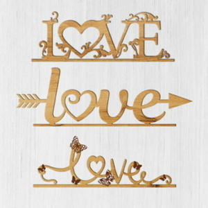 Ξύλινο διακοσμητικό "Love" (25x25 cm) - ξύλο, διακοσμητικά, αγ. βαλεντίνου - 5