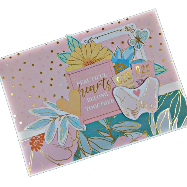 Κάρτα ευχετήρια για ζευγάρι - χαρτί, λουλούδια, χειροποίητα, ευχετήριες κάρτες