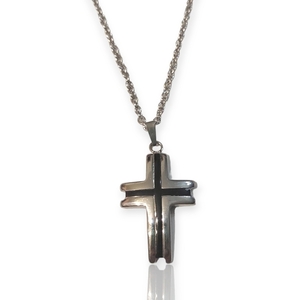 Ανδρικός ατσάλινος σταυρός, 50εκ - ατσάλι, σταυροί, ανδρικά κολιέ