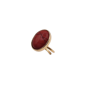 Γυναικείο Δαχτυλίδι με ημιπολύτιμο λίθο κόκκινο ίασπι. - ημιπολύτιμες πέτρες, επιχρυσωμένα, boho, αυξομειούμενα