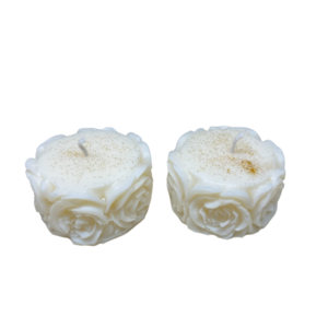 Σετ 2 Λευκα Κερακια *FLOWERS* Με Αρωμα PATISSERIE, 95γρ. - αρωματικά κεριά, αρωματικό χώρου, 100% φυτικό, soy wax, soy candles - 2