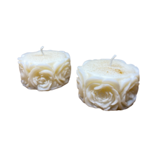 Σετ 2 Λευκα Κερακια *FLOWERS* Με Αρωμα PATISSERIE, 95γρ. - αρωματικά κεριά, αρωματικό χώρου, 100% φυτικό, soy wax, soy candles - 3