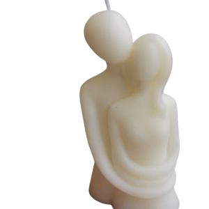 Κερί σόγιας ζευγάρι σε αγκαλιά λευκό - αρωματικά κεριά, αγ. βαλεντίνου, κερί σόγιας