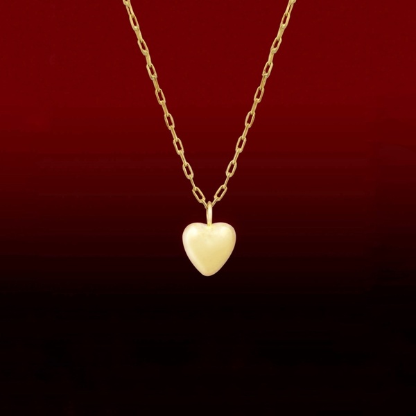 Καρδιά μενταγιόν χειροποίητη ασημένια με χρυσό 14κ. Καρδιά υψηλού γυαλίσματος, ιδιαίτερο μινιμαλιστικό δώρο Αγίου Βαλεντίνου. - επιχρυσωμένα, ασήμι 925, καρδιά, romantic, κοντά - 3