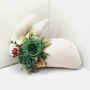 Υφασμάτινο μαξιλάρι, λαγουδάκι με λουλούδια. - κορίτσι, διακοσμητικά, για παιδιά, πρώτο Πάσχα, ζωάκια - 2