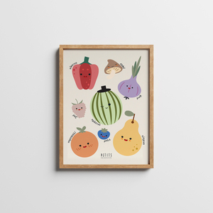 Μαθαίνοντας τα βασικά χρώματα| 13x18 cm Παιδικό φυσικό ξύλινο κάδρο με χαρτί illustration 200gr - πίνακες & κάδρα, παιδικό δωμάτιο, ζωάκια, παιδικά κάδρα