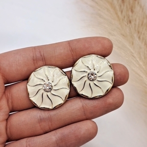 Vintage σκουλαρίκια με πέτρα στην μέση - ασήμι, ορείχαλκος, ασήμι 925, boho, νυφικά - 2