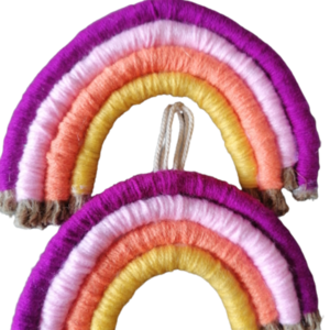 Rainbow Pink Decoration 15×2×12cm Rope Wool - δώρο, διακοσμητικά - 3