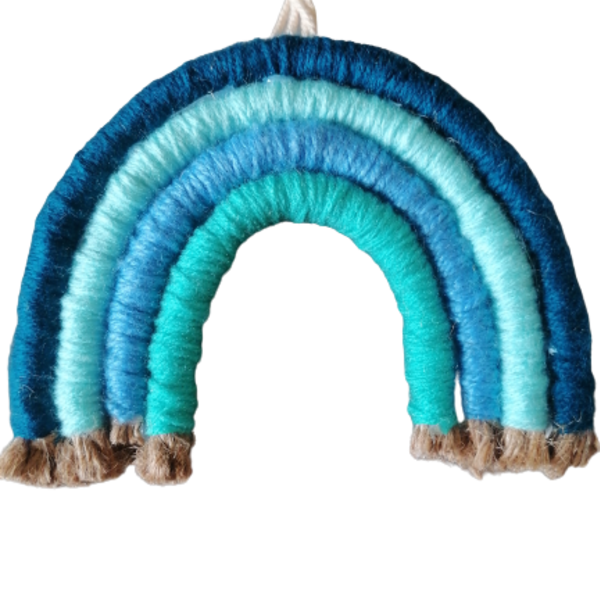 Rainbow Blue Decoration 15×2×12cm Rope Wool - δώρο, διακοσμητικά, κρεμαστό διακοσμητικό - 2