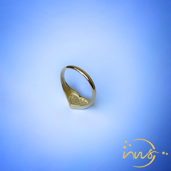 Σεβαλιέ Ασημένιο δαχτυλίδι χειροποίητο, επιχρυσωμένο σε σχήμα καρδιάς με λευκά ζιργκόν. Υπέροχο δώρο για όλους - ημιπολύτιμες πέτρες, επιχρυσωμένα, ασήμι 925, καρδιά, δώρα για γυναίκες - 5