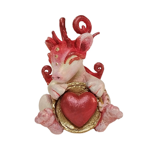 Δώρο Αγ. Βαλεντινου Δράκος της αγάπης με καρδιά.Διακοσμητική μινιατούρα φιγούρα 5 εκ - καρδιά, ρητίνη, μινιατούρες φιγούρες, αγ. βαλεντίνου