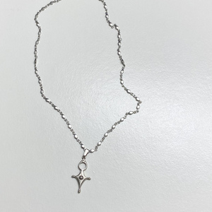 Κολιέ Ατσάλινη Αλυσίδα με κρεμαστό στοιχείο από ορείχαλκο - ορείχαλκος, επάργυρα, ατσάλι